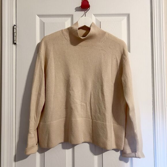 Everlane Cashmere Sweater Raglan Mock Neck Pullover Light Blush Pink Small Women - Picture 2 of 10